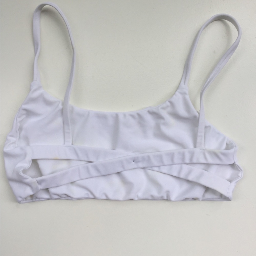 san lorenzo white sport cross back top